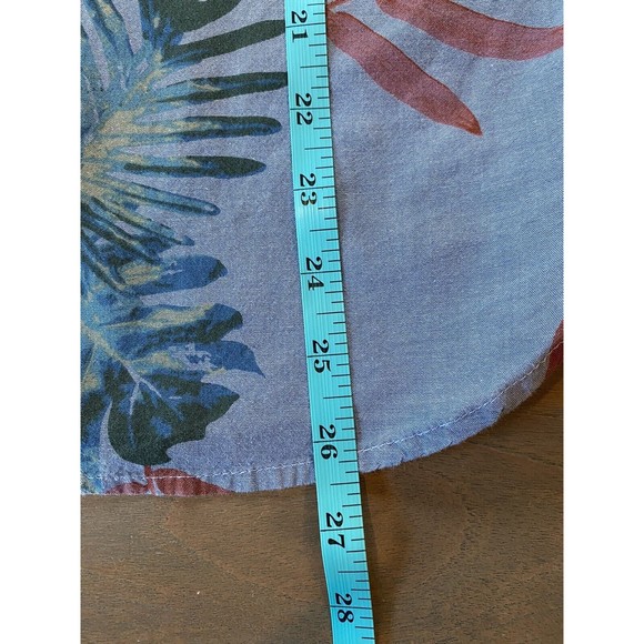 Demin and Flower Button Shirt Size Small Ricky Singh Slim Fit Cotton Blue EUC - Picture 9 of 10